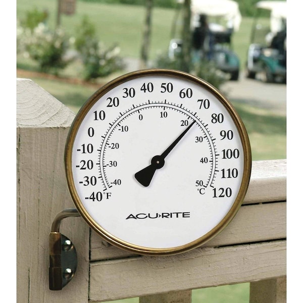 Acurite 4 In. Dia. Metal Dial Indoor & Outdoor Thermometer 00334A2 - main